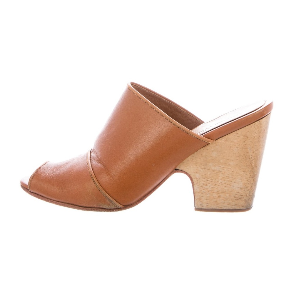 Rachel Comey Dahl Mule Cognac Leather Wood Clog